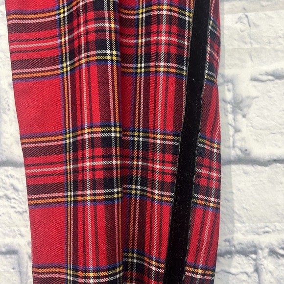 NWT-Talbots Slim Ankle Pants in Cherry Red Mountain Plaid - Picture 5 of 9